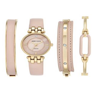 Pozłacany zegarek z brylantem i bransoletkami Anne Klein za £55.18