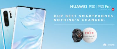 Huawei P30 128GB Black + smart watch Huawei GT za £28.00