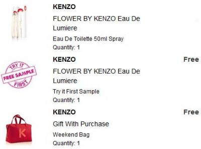 Damskie perfumy Kenzo Flower + próbka perfum + torba Kenzo za £42.00