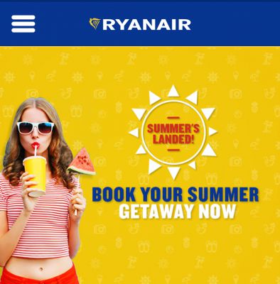 Wyprzedaż lotów na lato w RYANAIR