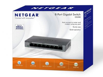 Gigabitowy switch 8-portowy Netgear GS308-100UKS za £15.99