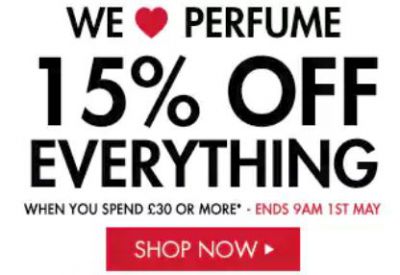 The Perfume Shop 15% zniżki na perfumy i kosmetyki