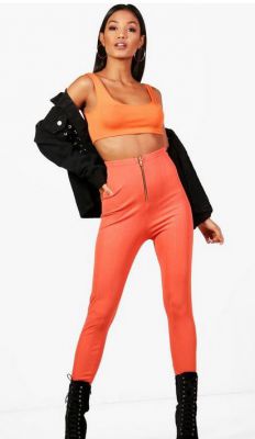 Boohoo Becky leginsy z suwakiem z przodu za £5.00