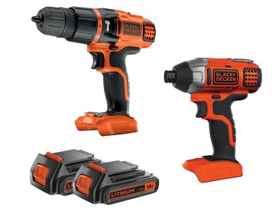 Wiertaka z młotem udarowym oraz wkrętarka udarowa BLACK+DECKER + 2 baterie(1,5AH) 18V za £107.91