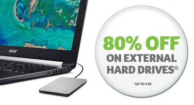 80% zniżki na dysk zewnętrzny przy zakupie laptopa Acer