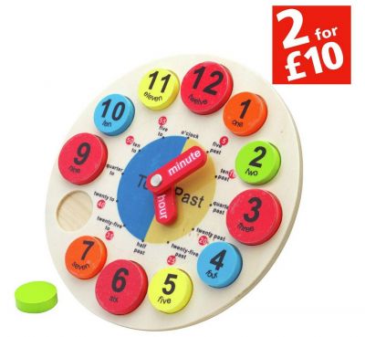 Drewniany zegar Chad Valley PlaySmart za £4.99