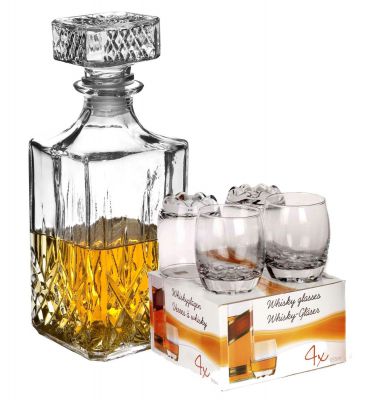 Karafka do whisky + 4 szklanki do whisky za £9.99