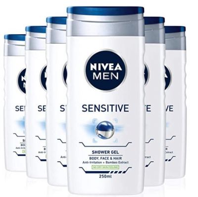 6 żeli pod prysznic Nivea Men Sensitive za £6.00