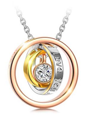 Kami Idea Naszyjnik z trzema pierścieniami kółkami Swarovski za £21.99