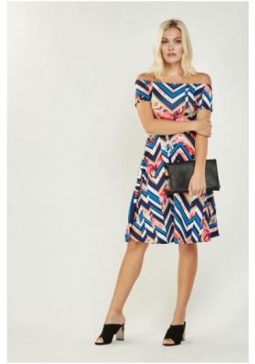 Sukienka Everything 5 Pounds Zig-Zag Printed Skater za £5.00