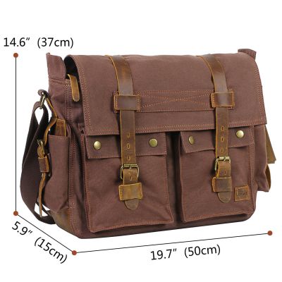 Torba naramienna na laptop Lifewit 15.6 '' - 17,3 "  w stylu Vintage Military za £26.99