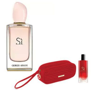 Armani Si perfumy 50ml + kosmetyczka Armani + perfumy Armani Si Passione 15ml za £50.15