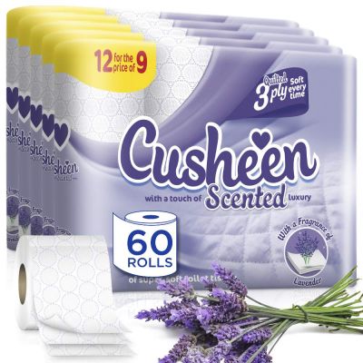 60 rolek papieru toaletowego Cusheen za £19.50