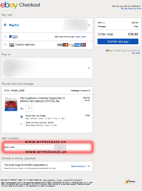 Gdzie wpisać kod Ebay?